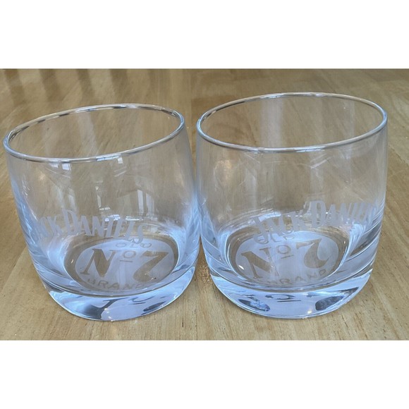 Jack Daniels Whiskey Glass Old No. 7 Brand Clear Rocks Round Set Of (4). Read - Picture 4 of 10